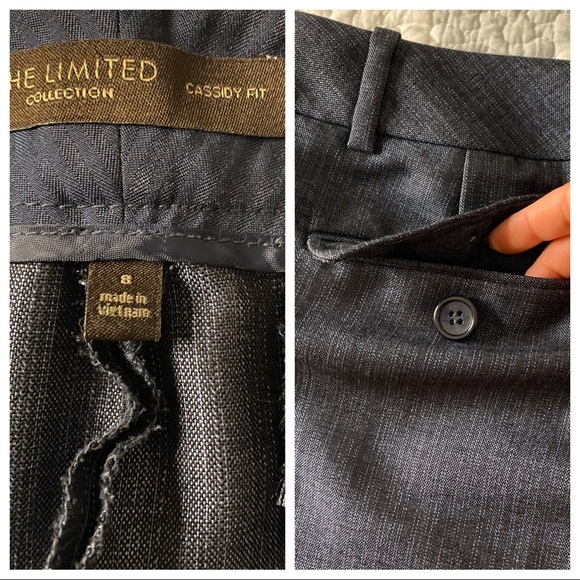 The Limited Cassidy Fit Slacks Deep Blue Gray SZ 8 - Picture 6 of 8
